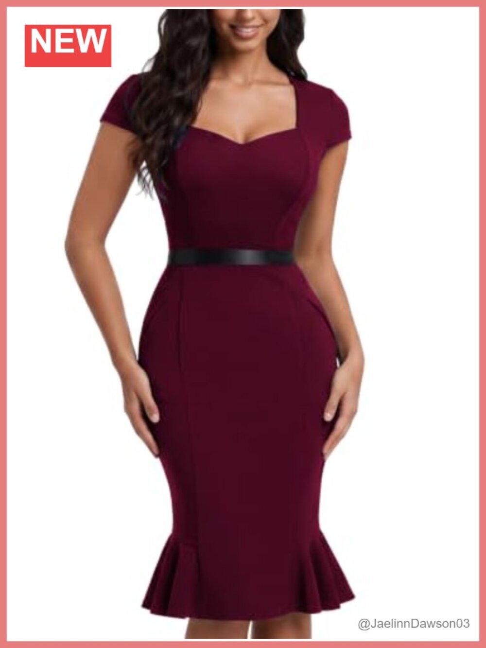 Miusol Retro Square Neck Ruffle Hem Cocktail Dress
